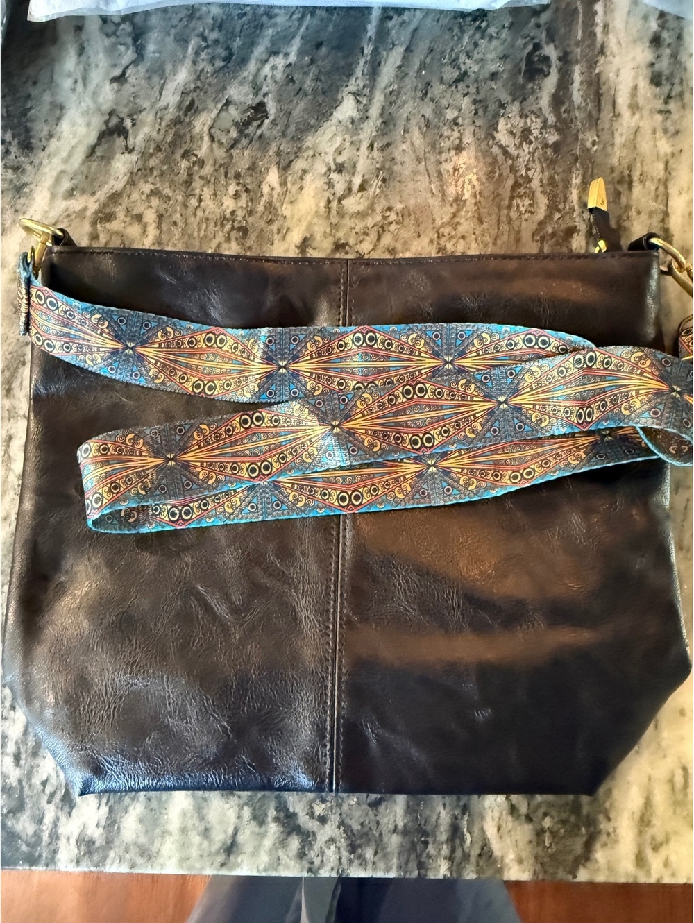 Hobo Bags Vegan Leather Crossbody Bag Guitar Strap Shoulder Purses with Zipper